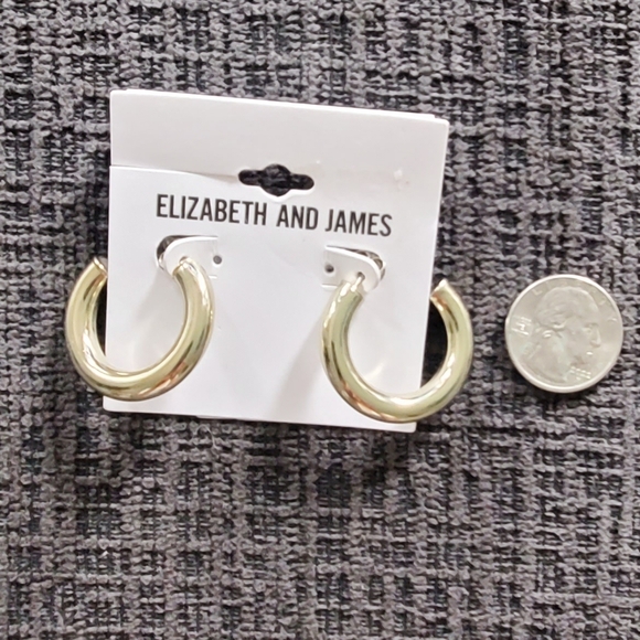 Gold-tone open hoop earrings - Picture 2 of 2